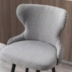 Sgabello da bar girevole arancione / grigio chiaro / grigio scuro / beige con rivestimento in Leathaire trapuntato e borchie dorate, set da 2