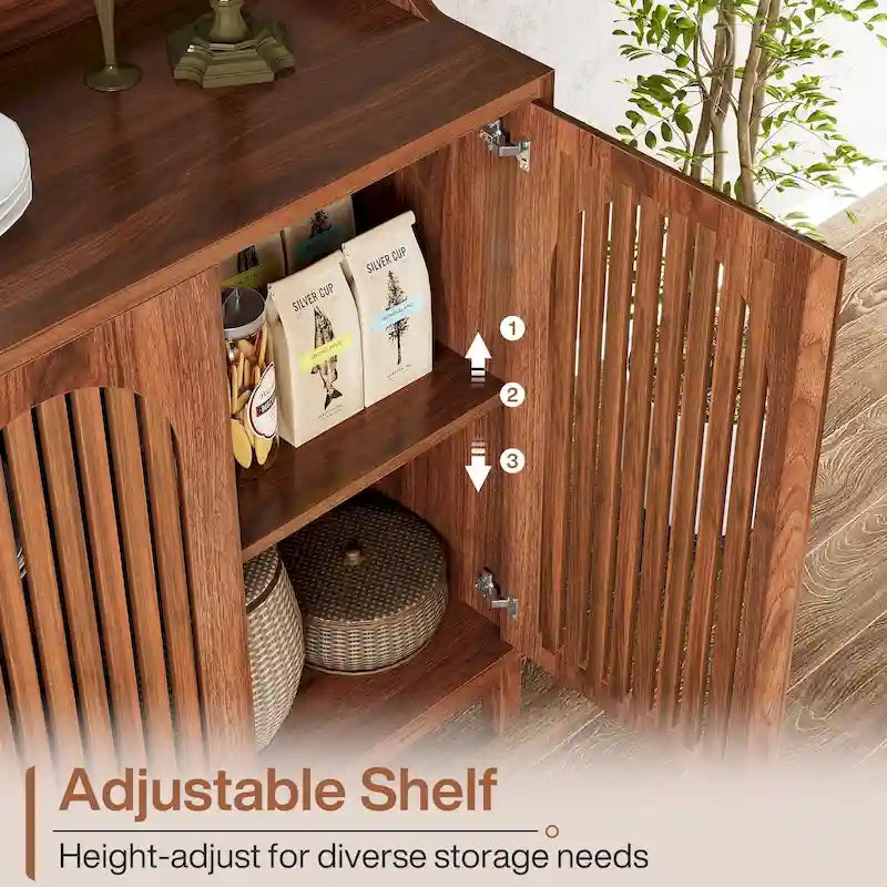57 Zoll großes Sideboard im Landhausstil mit Türen und verstellbarem Einlegeboden