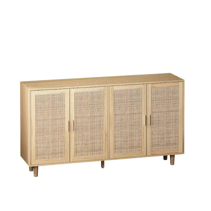 Mobile contenitore in rattan a 4 ante naturale