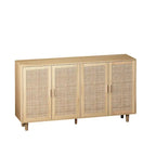 Mobile contenitore in rattan a 4 ante naturale