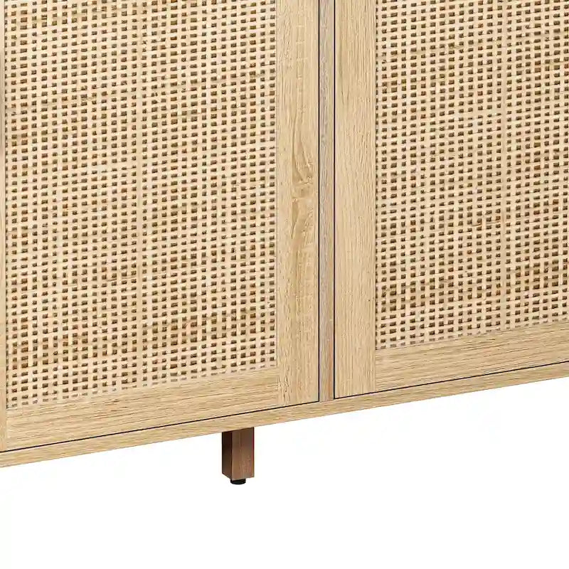 Mobile contenitore in rattan a 4 ante naturale