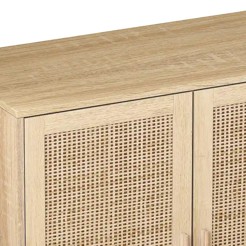 Mobile contenitore in rattan a 4 ante naturale
