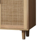 Mobile contenitore in rattan a 4 ante naturale