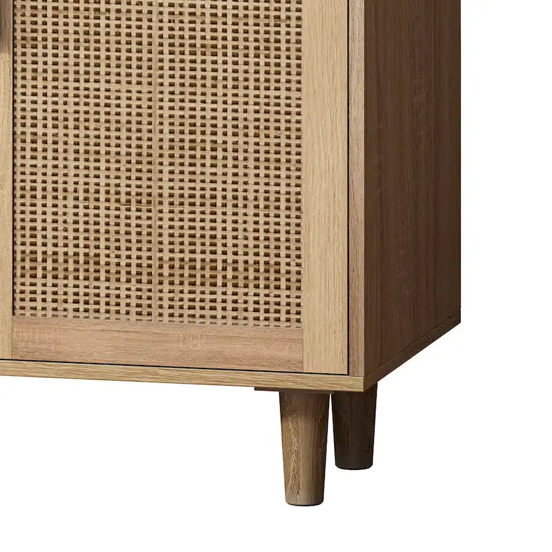 Mobile contenitore in rattan a 4 ante naturale