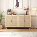 Mobile contenitore in rattan a 4 ante naturale