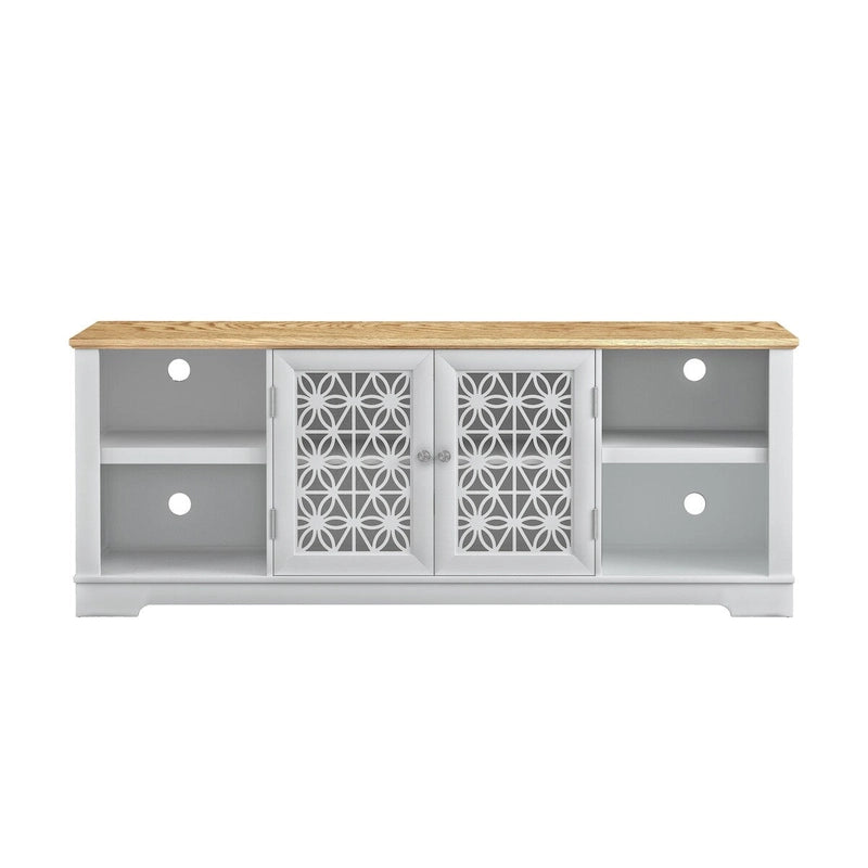 70 Inch Rustic Decorative Floral Door TV Stand for up to 80 Inch TVs