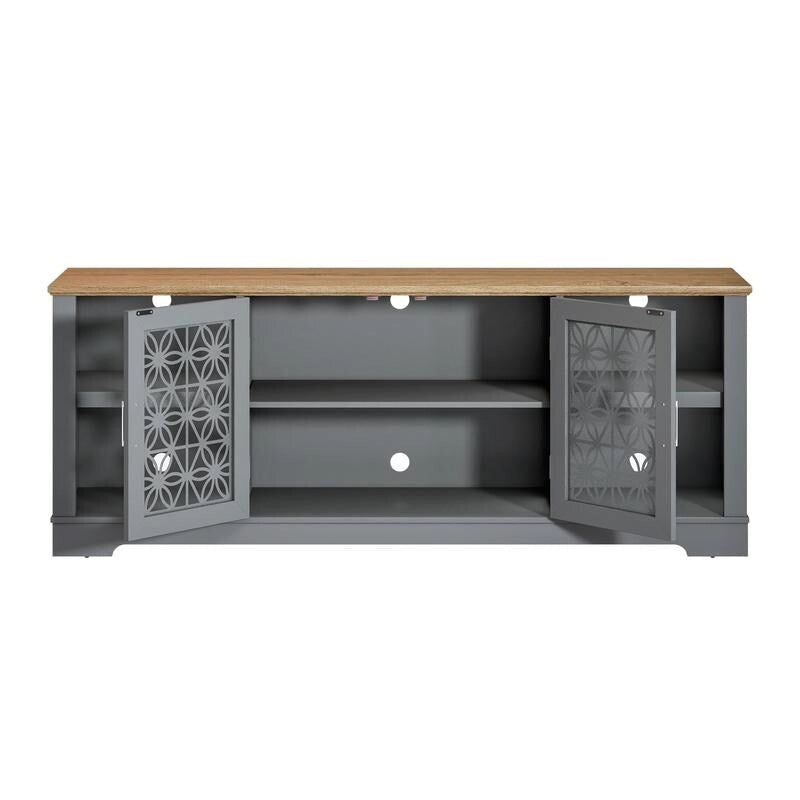 70 Inch Rustic Decorative Floral Door TV Stand for up to 80 Inch TVs