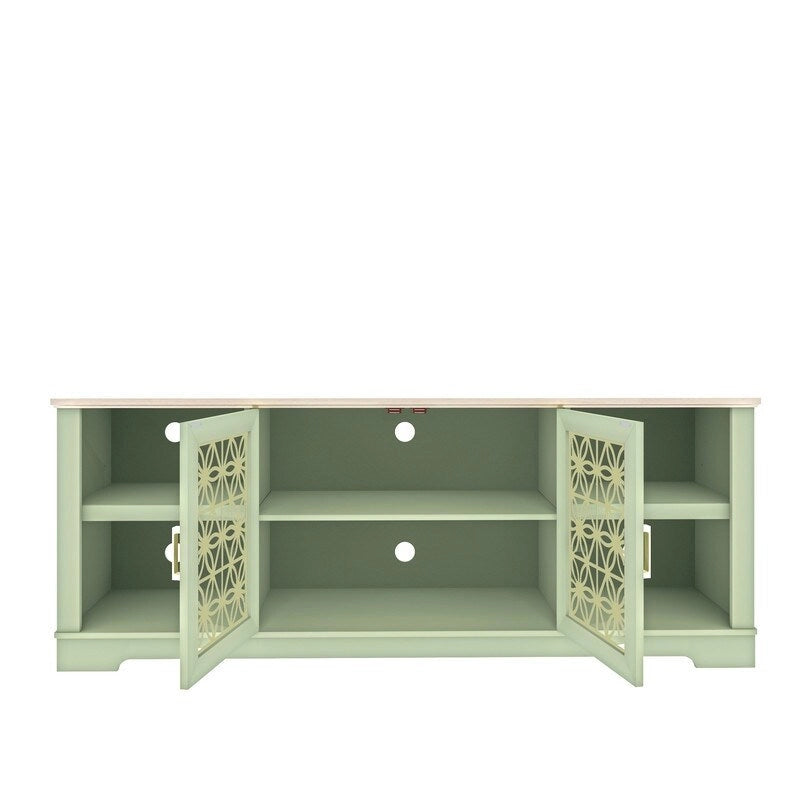 70 Inch Rustic Decorative Floral Door TV Stand for up to 80 Inch TVs