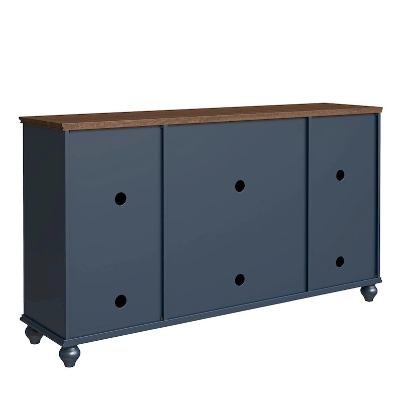 Credenza in legno in stile vintage per la cucina, mobile laterale decorativo, larga 63 pollici
