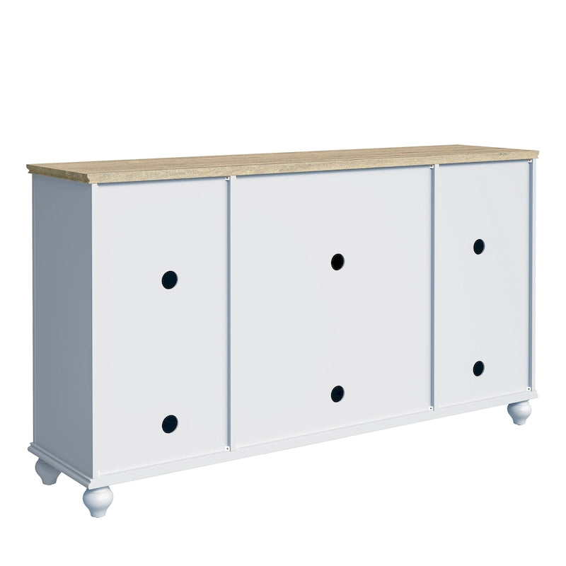 Credenza in legno in stile vintage per la cucina, mobile laterale decorativo, larga 63 pollici