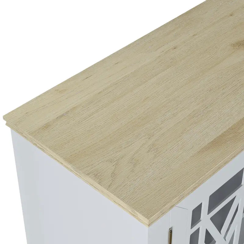 Credenza in legno in stile vintage per la cucina, mobile laterale decorativo, larga 63 pollici