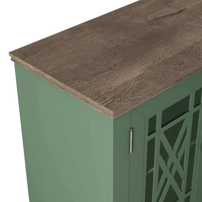 Credenza in legno in stile vintage per la cucina, mobile laterale decorativo, larga 63 pollici