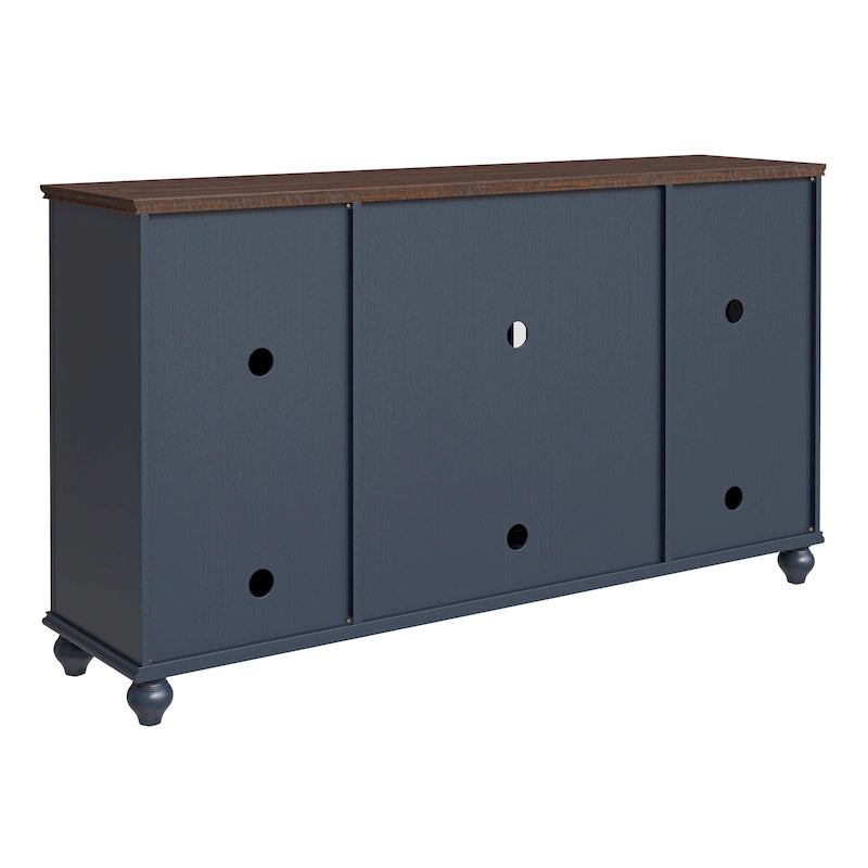 Credenza in legno in stile vintage per la cucina, mobile laterale decorativo, larga 63 pollici