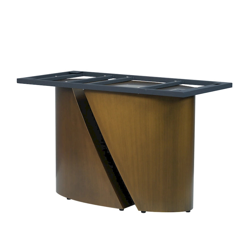 Tavolo da pranzo in pietra sinterizzata Pandora bianco e nero per 6-8 persone, gambe in metallo color oro