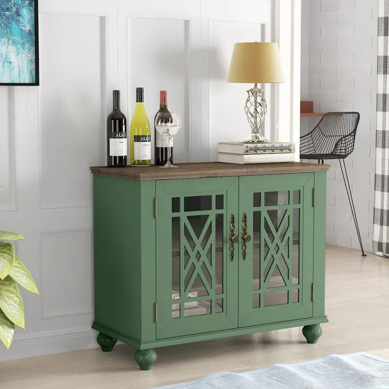 Buffet de cuisine de style vintage de 38 pouces, meuble bas d’appoint