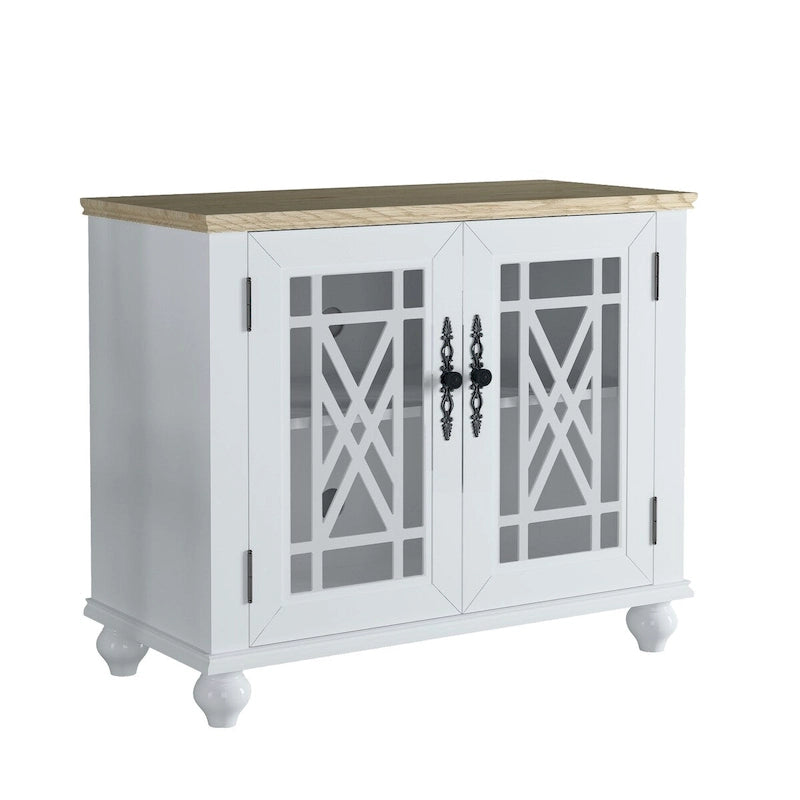 Buffet de cuisine de style vintage de 38 pouces, meuble bas d’appoint