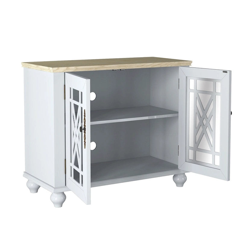 Buffet de cuisine de style vintage de 38 pouces, meuble bas d’appoint