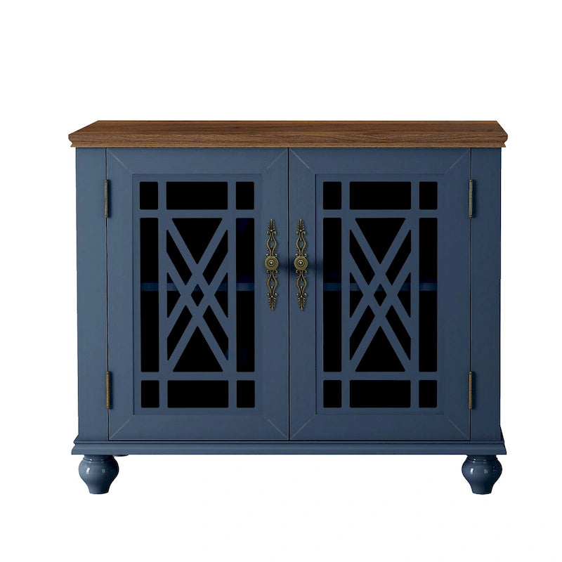 Buffet de cuisine de style vintage de 38 pouces, meuble bas d’appoint