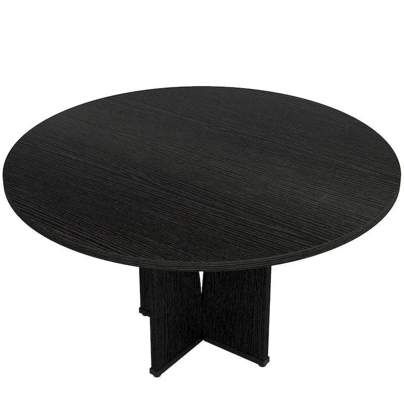 Tavolo da pranzo rotondo con piedistallo marrone per 4 persone, 99,99 cm