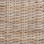 Sedia da pranzo grigia in rattan Kubu e legno di mango bohémien, 1 posto
