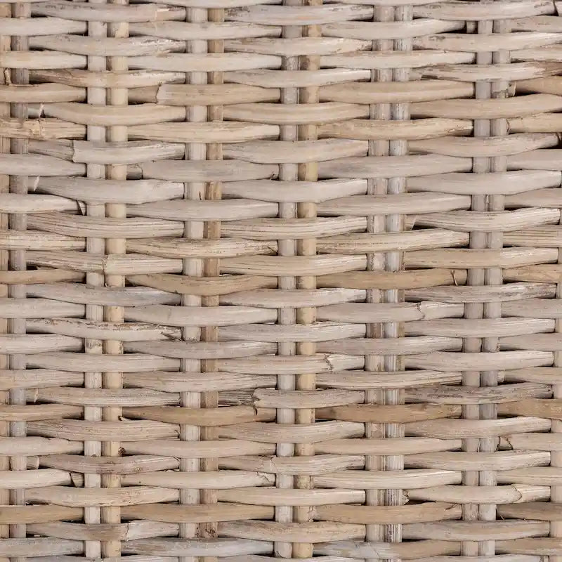 Sedia da pranzo grigia in rattan Kubu e legno di mango bohémien, 1 posto