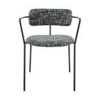 Sedia da pranzo con braccioli in tessuto panna/grigio, set da 2