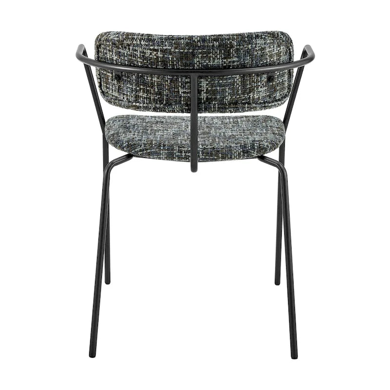 Sedia da pranzo con braccioli in tessuto panna/grigio, set da 2
