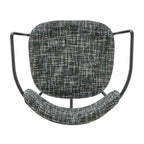 Sedia da pranzo con braccioli in tessuto panna/grigio, set da 2