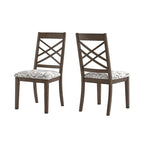 Sedia da pranzo imbottita con schienale a griglia, finitura Espresso, set da 2