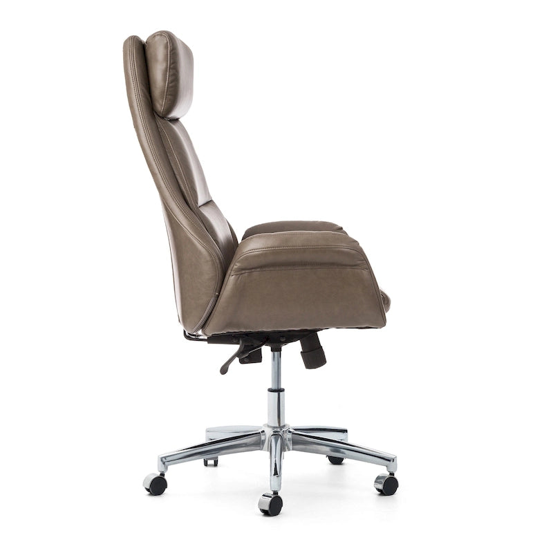 48 inch verstelbare draaibare bureaustoel in mid-century-stijl van imitatieleer