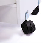 Mobiletto da cucina bianco con ruote, singolo