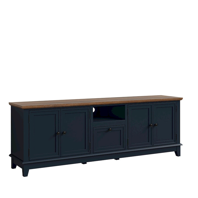 Rustikaler 72-Zoll-TV-Schrank mit verstellbaren Regalböden und verborgenem Stauraum