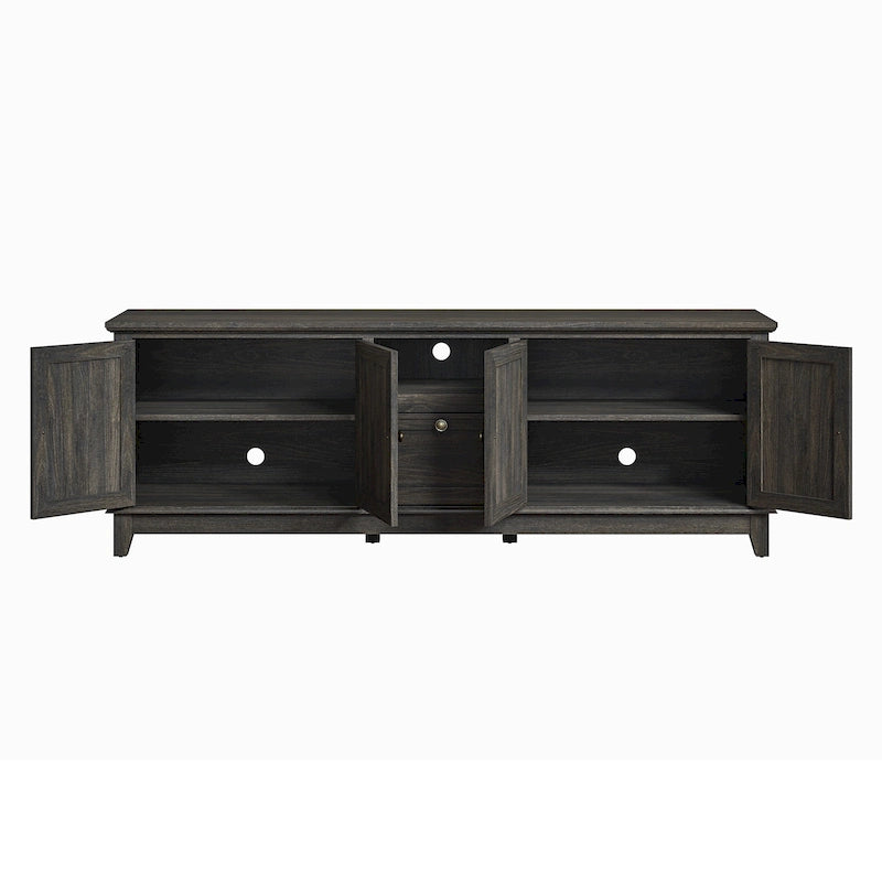Rustikaler 72-Zoll-TV-Schrank mit verstellbaren Regalböden und verborgenem Stauraum