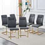 Sedie da pranzo moderne grigio/nero/bianco, set da 6, seduta in similpelle