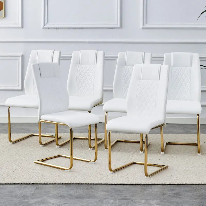 Sedie da pranzo moderne grigio/nero/bianco, set da 6, seduta in similpelle