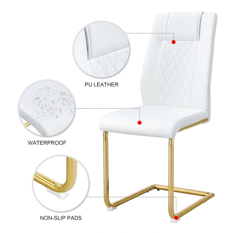 Sedie da pranzo moderne grigio/nero/bianco, set da 6, seduta in similpelle