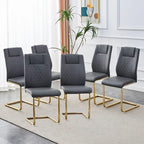 Sedie da pranzo moderne grigio/nero/bianco, set da 6, seduta in similpelle