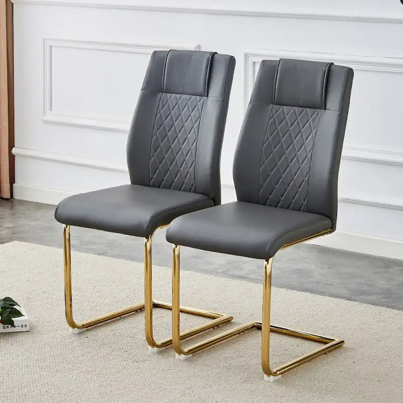 Sedie da pranzo moderne grigio/nero/bianco, set da 6, seduta in similpelle