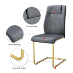 Sedie da pranzo moderne grigio/nero/bianco, set da 6, seduta in similpelle