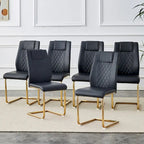 Sedie da pranzo moderne grigio/nero/bianco, set da 6, seduta in similpelle