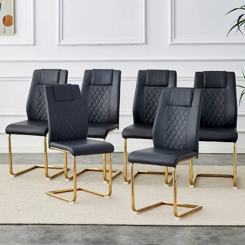Sedie da pranzo moderne grigio/nero/bianco, set da 6, seduta in similpelle