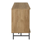 Credenza/Buffet curvo laterale marrone chiaro/bianco con ante a serrandina scorrevoli