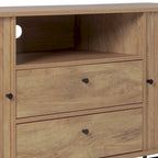 Credenza/Buffet curvo laterale marrone chiaro/bianco con ante a serrandina scorrevoli