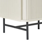 Credenza/Buffet curvo laterale marrone chiaro/bianco con ante a serrandina scorrevoli