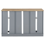Credenza a Buffet Azzurra, 2 Ante con Cassetti e Portabottiglie, Unico Blocco
