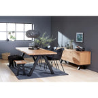 Tavolo da pranzo Wild Oak/Black Wavy Edge, 6-8 posti