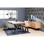 Tavolo da pranzo Wild Oak/Black Wavy Edge, 6-8 posti