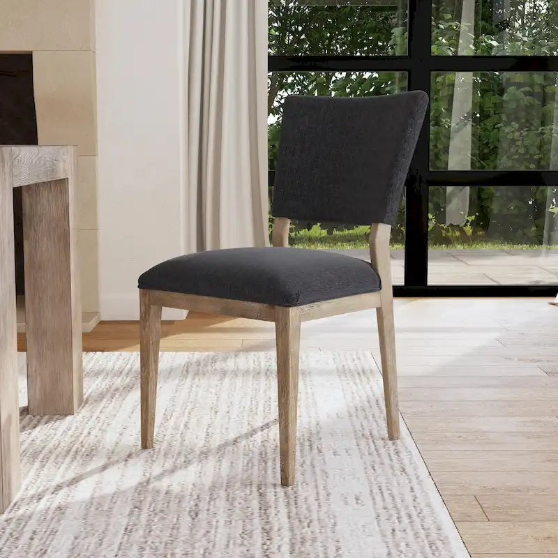 Sedia da pranzo imbottita Sabbia/Beige e a righe Blu/Grigio, set da 2