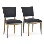 Sedia da pranzo imbottita Sabbia/Beige e a righe Blu/Grigio, set da 2