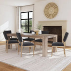 Sedia da pranzo imbottita Sabbia/Beige e a righe Blu/Grigio, set da 2
